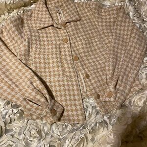 Dolan Tan Houndstooth Blazer